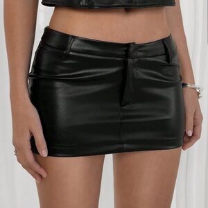 Black Leather Mini Skirt